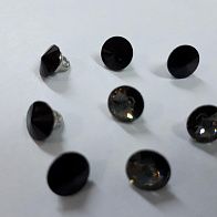 Пуговица на ножке d-8мм черный, серый страз Swarovski - итальянские ткани Тессутидея арт. F-4132