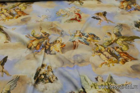 Шелк атлас стрейч (н) ангелы - итальянские ткани Тессутидея арт. 10-3328