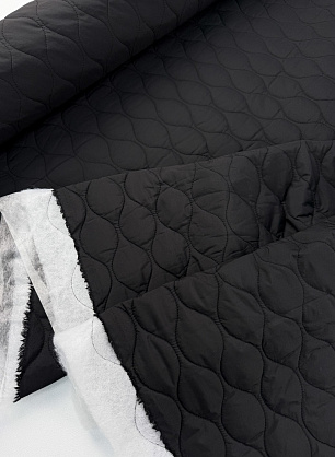 Плащевая двухсторонняя стежка с водоотталкивающим покрытием (о) черная - в интернет-магазине тканей Тессутидея арт. 11-0557